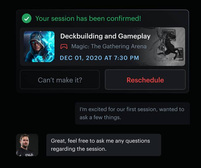 a screen shot of a schedule game coaching session