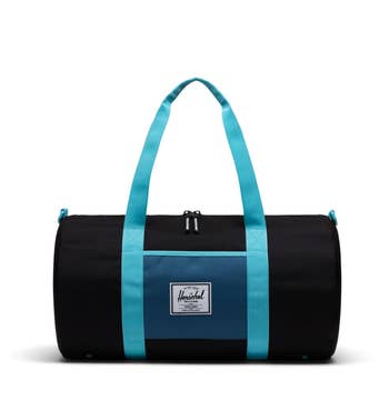 product of black and blue gym duffel bag