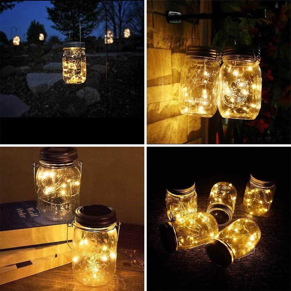 the mason jar lights in various places and positions