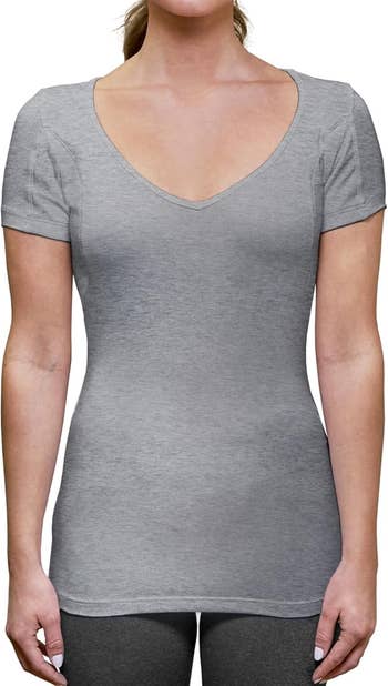 Model wearing top