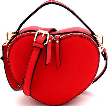 the heart shape bag in red