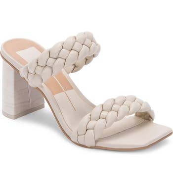 the heeled sandals in off white