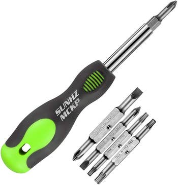 the screwdriver and interchangeable heads