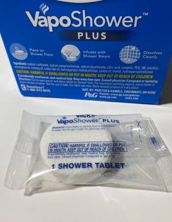 Vicks VapoShower Plus product and packaging displayed