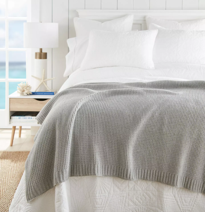 Crafted by Catherine cozy waffle knit throw