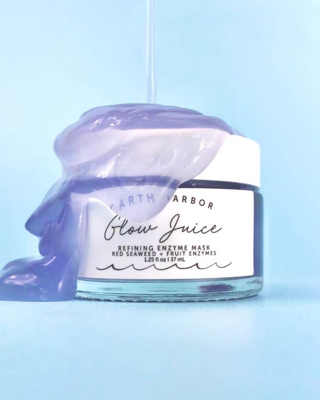 jar of purple gel mask 