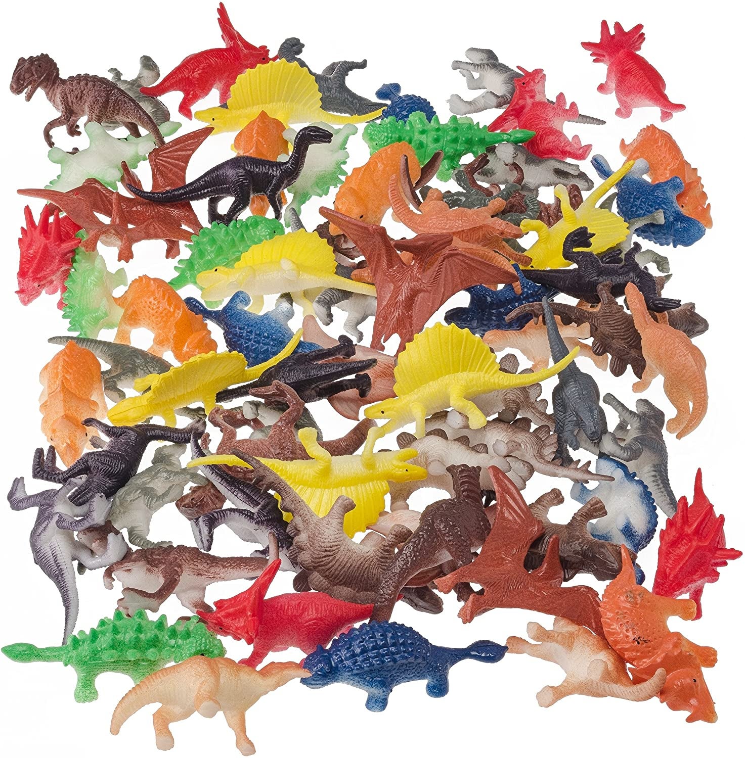 72 plastic dinosaur toys