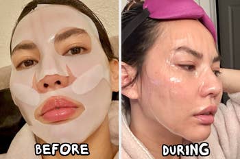 the reviewer earlier and portion wearing the look mask. The disguise goes from a milky achromatic colour to clear