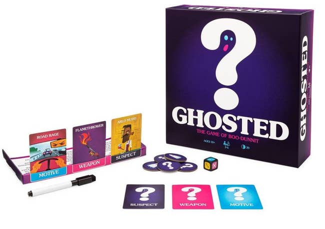 the Ghosted board game set up