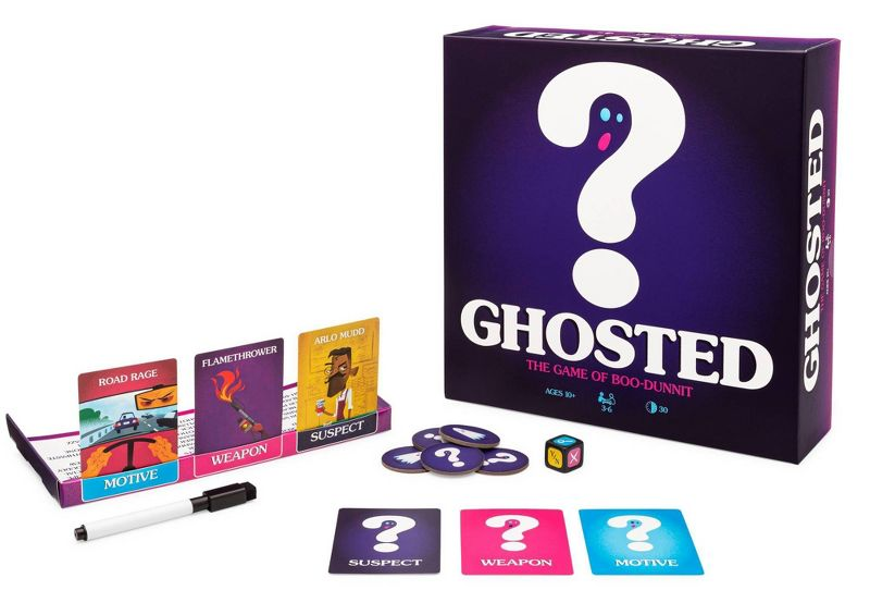 the Ghosted board game set up