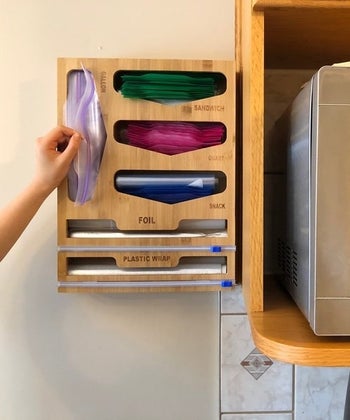 the same organizer mounted on a while