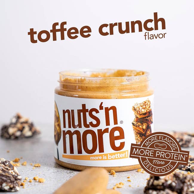 Jar of Nuts 'N More toffee crunch spirit spread