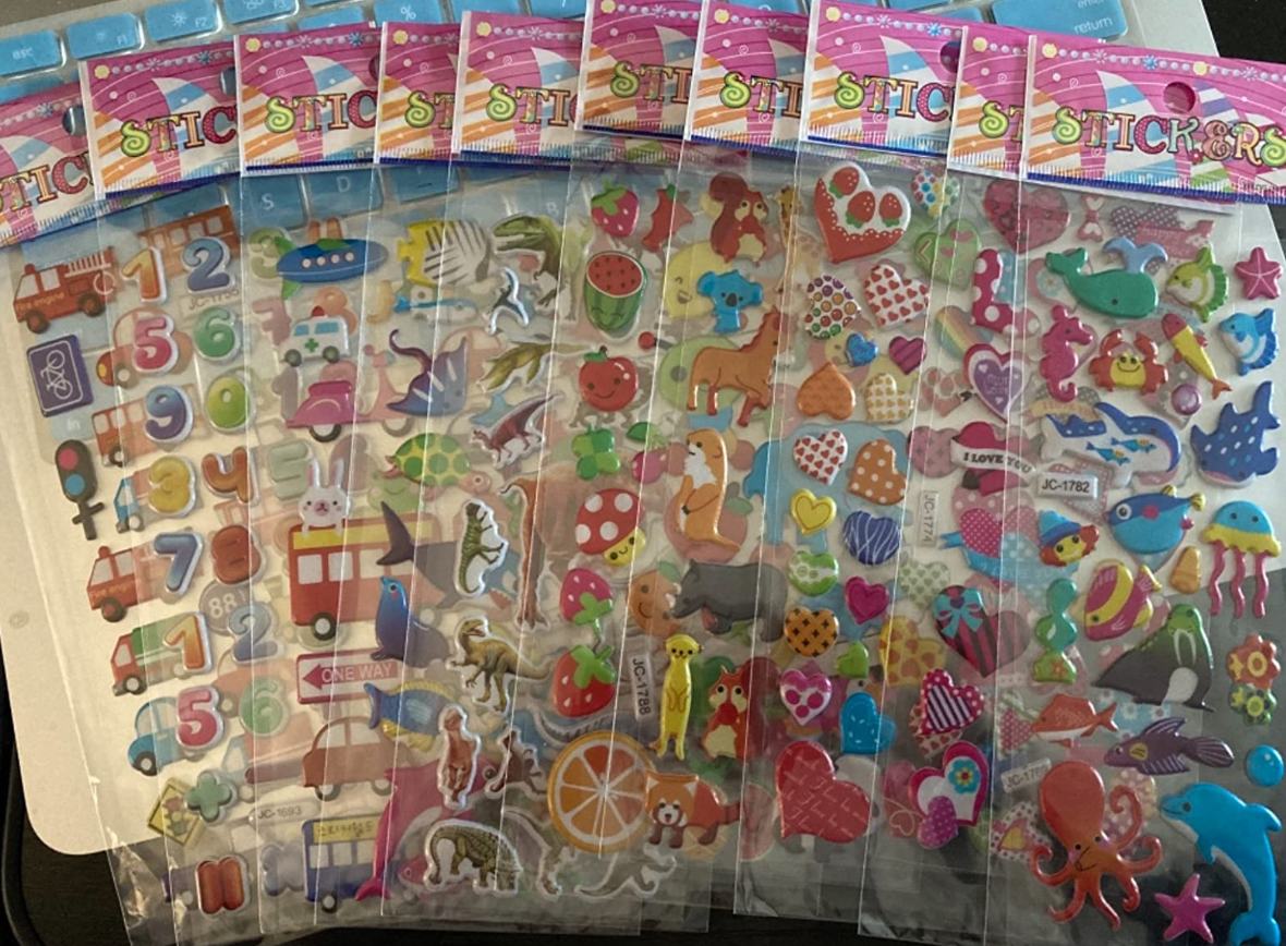 array of puffy stickers