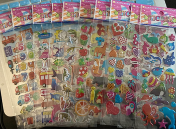 array of puffy stickers