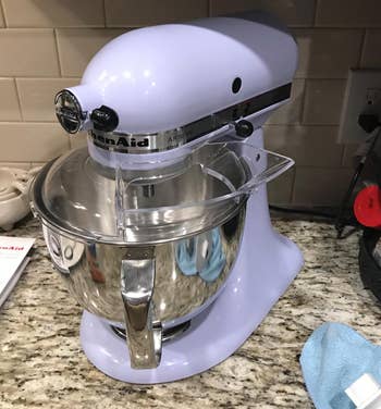 reviewer photo of the stand mixer in lavender