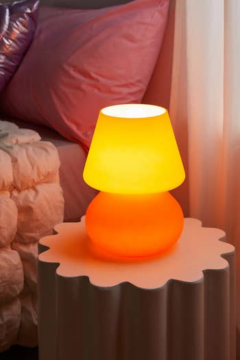 the lamp in orange