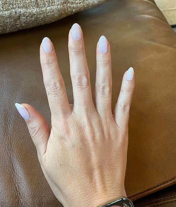 a milky neutral manicure