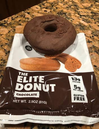 A chocolate protein donut 