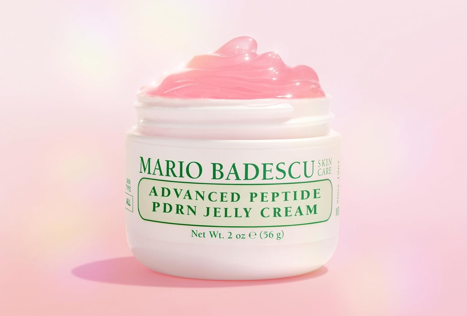 Jar of Mario Badescu Advanced Peptide PDRN Jelly Cream with merchandise  sanction  visible
