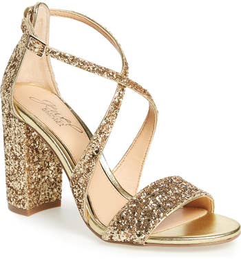 the gold glitter heel