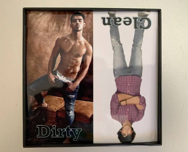 dishwasher magnet featuring a photo of joe jonas from the camp rock the final jam photoshoot on the clean side and a photo of joe from a guess underwear photoshoot on the dirty side