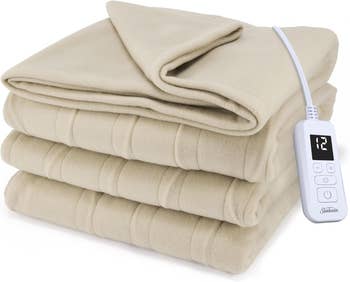 Folded beige electrical  broad  with a achromatic  power  instrumentality  featuring buttons and a integer  display. Suitable for buying  articles