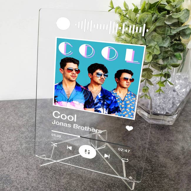 a music plaque for the song cool by the jonas brothers with a picture of the jonas brothers on it