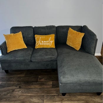 reviewer photo of gray sectional couch
