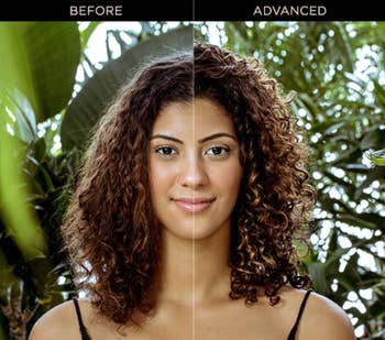 Model before and after using shampoo