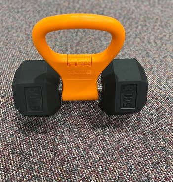 reviewer photo of Kettle Gryp used on their 50lb dumbbell