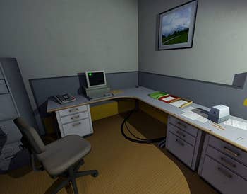 screenshot of an office in the game