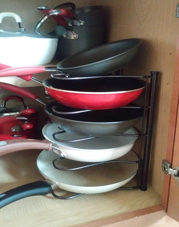 pans sitting in the organizer