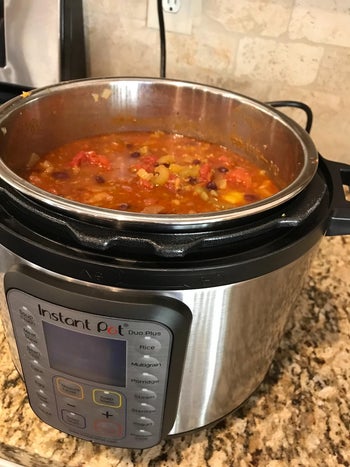 a reviewer cooks stew in the instant pot