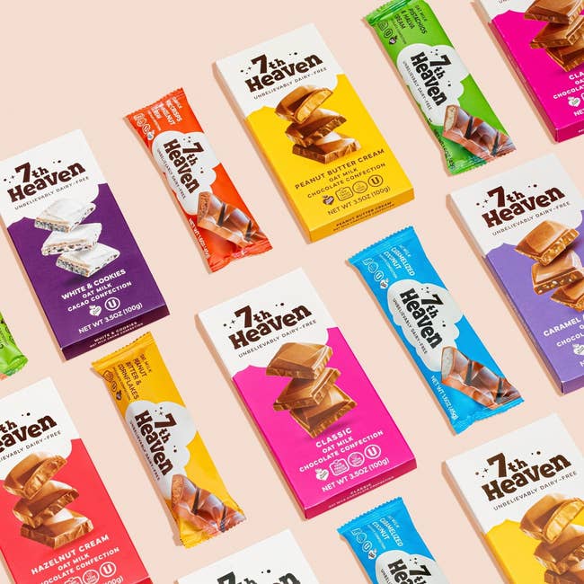 various flavors of the 7th heaven chocolate bars 