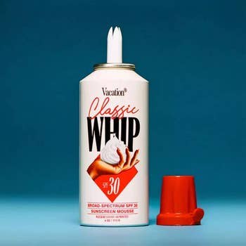the tin opened against a bluish background