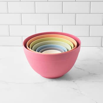 the colorful pastel bowls nested together
