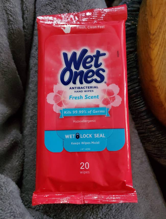 reviewer photo of pack of wipes