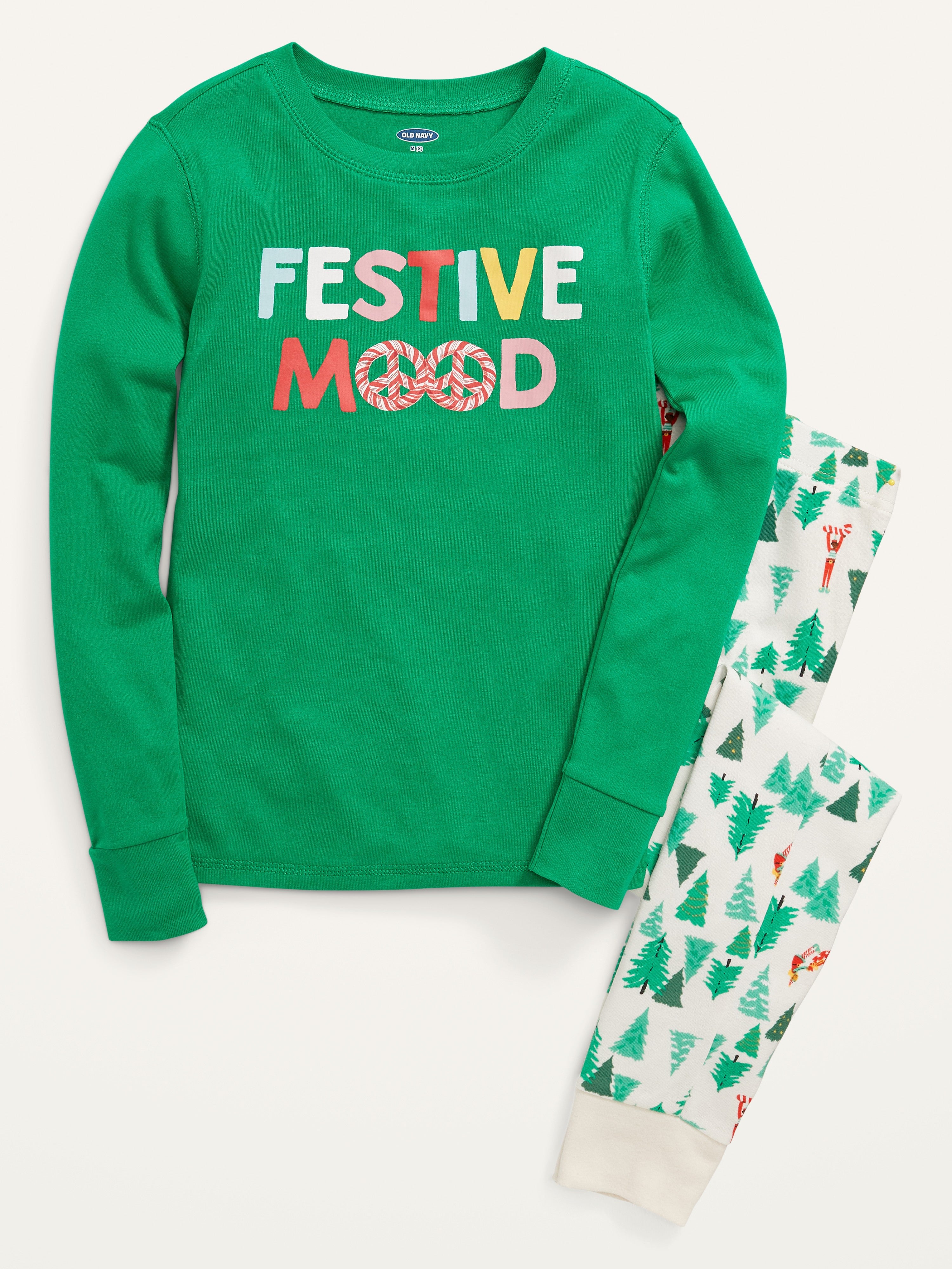 Green kids jingle jammies