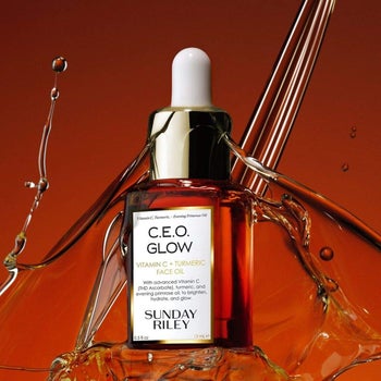 brown bottle of the C.E.O. Glow Face Oil