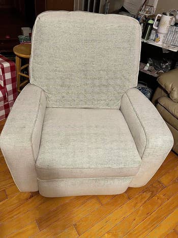 That same chair without stains after using bissell