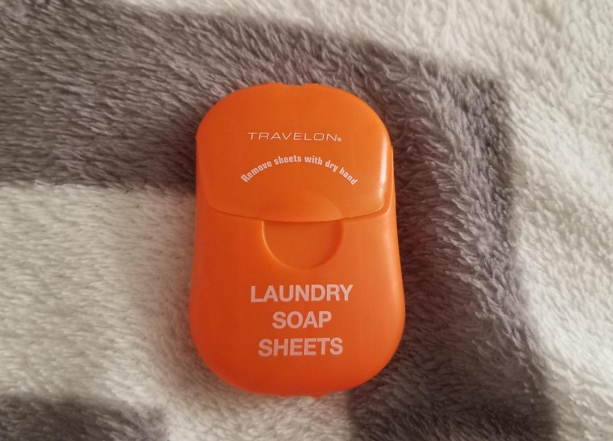 reviewer image of the orange laundry soap sheets