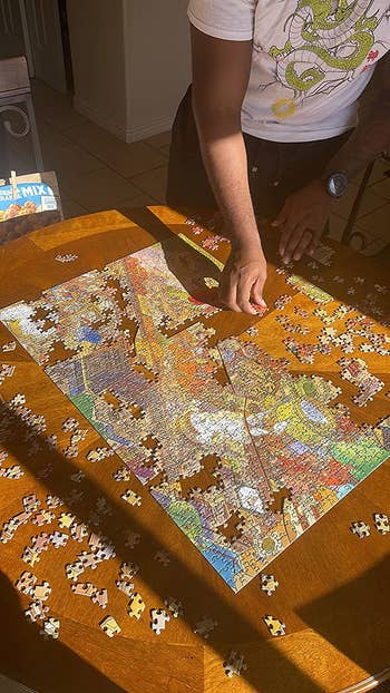 a reviewer working on a puzzle