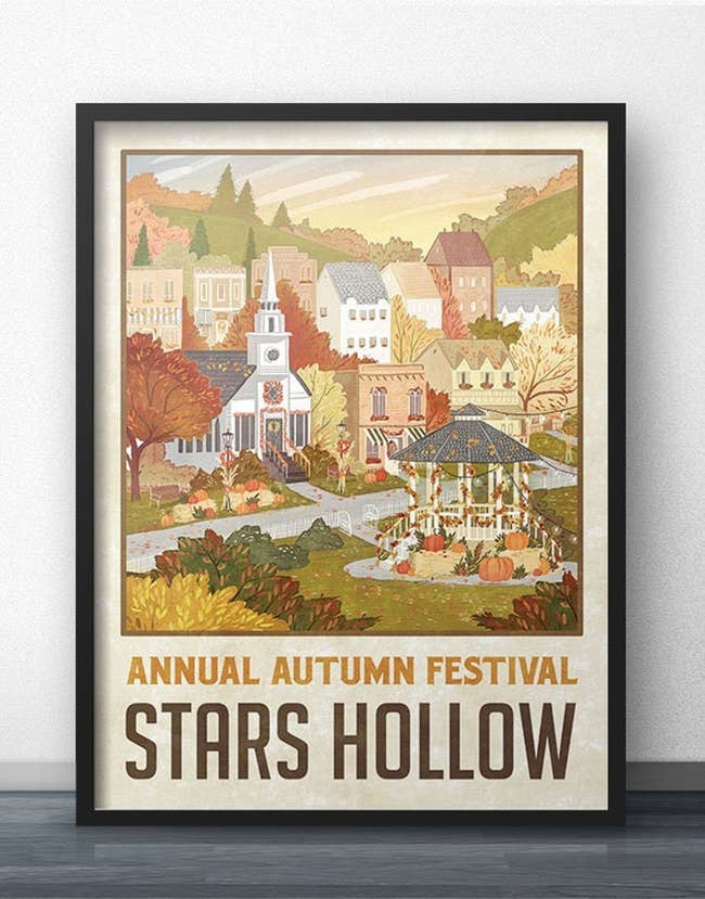 an art poster of stars hollow autumn festival