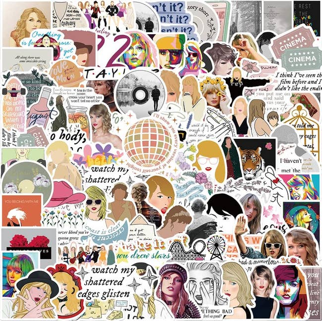 various Taylor Swift stickers