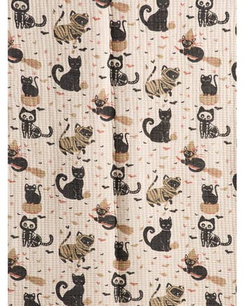 Patterned cloth with illustrations of cats successful assorted poses. Perfect for crafting oregon location décor projects