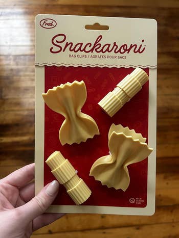 Snackaroni container  clips shaped similar  pasta 