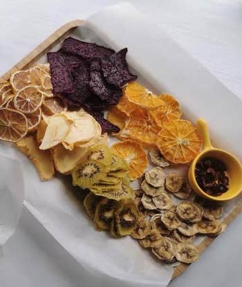 a reviewer photo of an assortment of dried fruits 