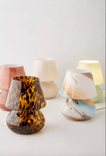product image of assorted colorful glass lamps