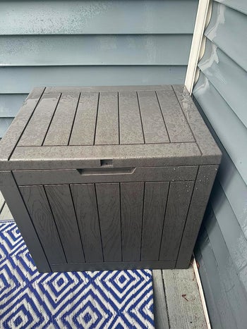 a reviewer photo of the sure box outside