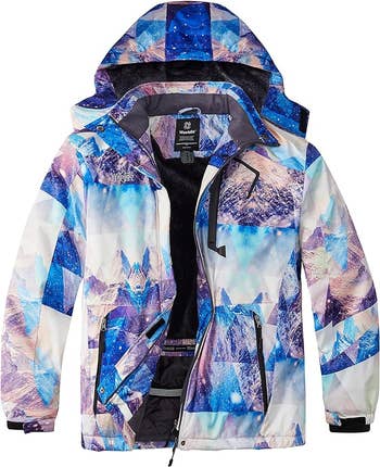 jacket in a colorful mountain print